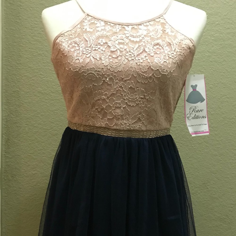 Rare Editions Girls Glitter-Lace Chiffon Dress